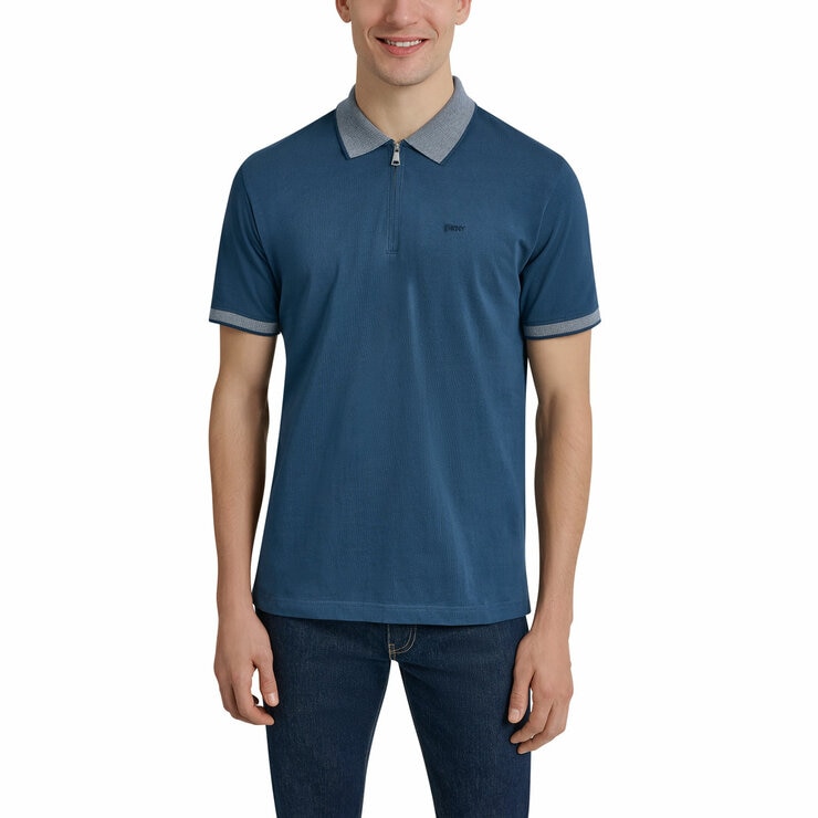 DKNY Men's Zip Collar Polo