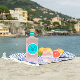 Malfy Gin Rosa, 70cl in picnic setting with fruit