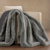 FRYE Luxe Faux Fur Throw in Grey, 152 x 177 cm