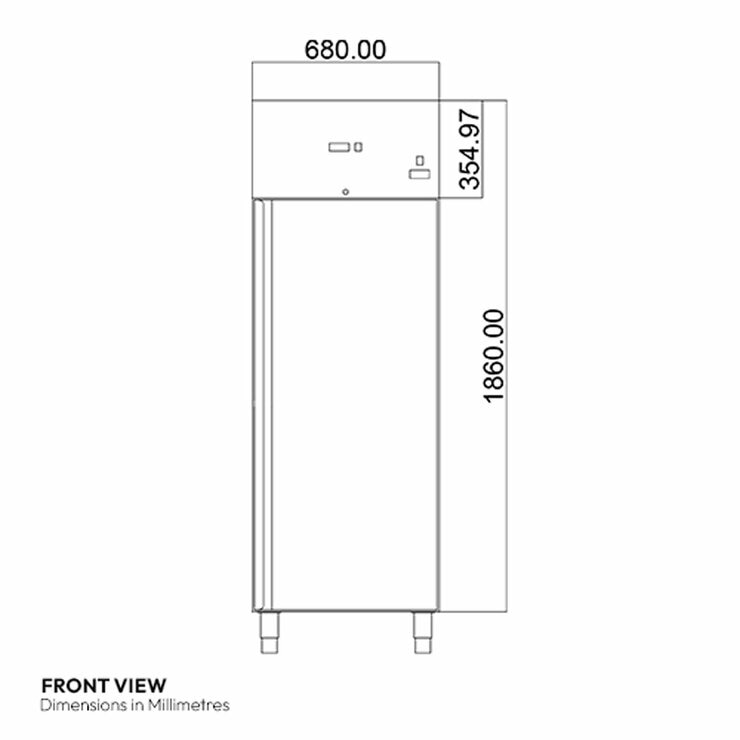 Contender RUS008 Commercial 600L Single Door Catering Fridge, D Rated in Stainless Steel