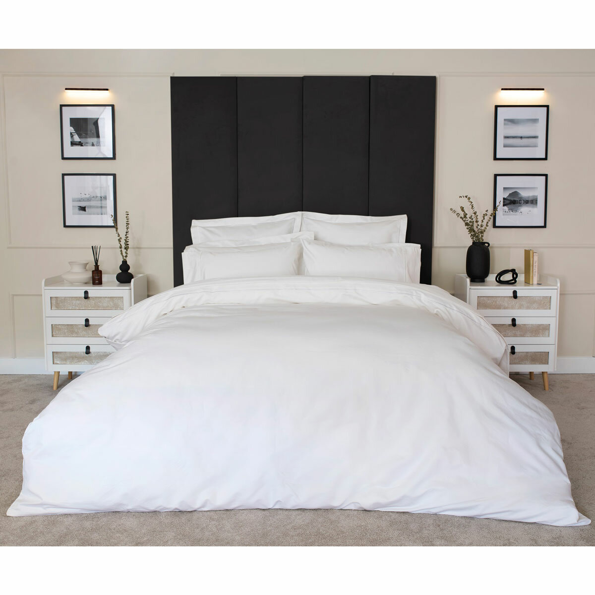 1200 thread count bed linen bundle in white