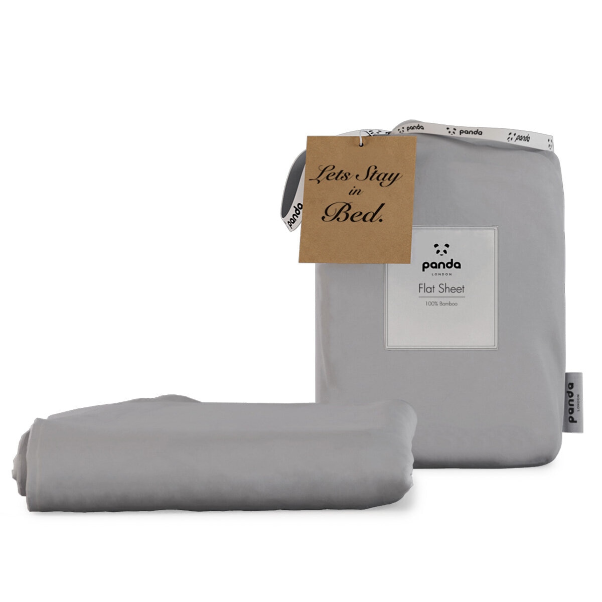 Panda 100% Bamboo Grey Flat Sheet in 4 Sizes Panda 100% Bamboo Grey Flat Sheet in 4 Sizes