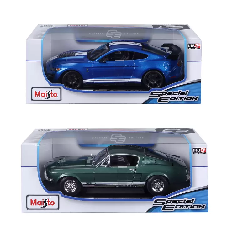 Maisto 1:18 Scale Highly Detailed Die Cast Vehicles: 2020 Mustang Shelby GT500 & 1967 Ford Mustang GTA Fastback - 2 Pack (3+ Years) Maisto 1:18 Scale Highly Detailed Die Cast Vehicles: 2020 Mustang Shelby GT500 & 1967 Ford Mustang GTA Fastback - 2 Pack (3+ Years)