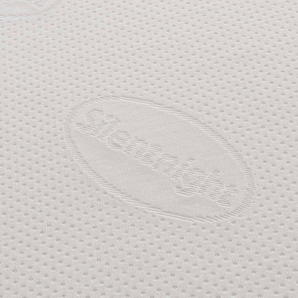 Close up detail of silentnight logo on mattress cover