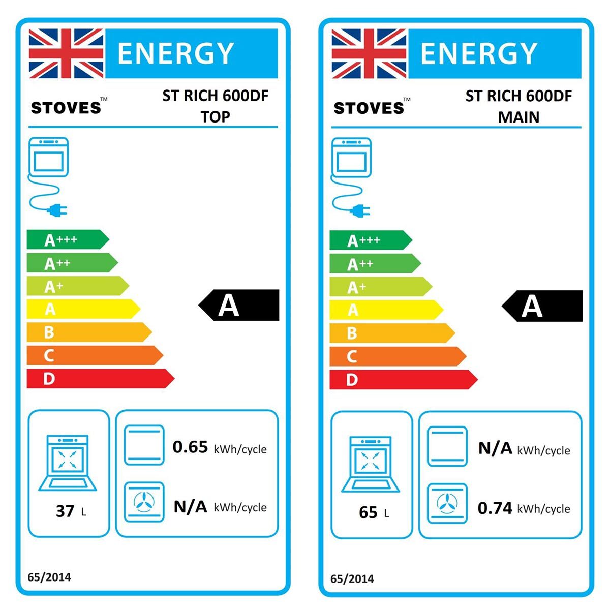 Stoves Richmond 600DF, Dual Fuel Range Cooker A rating in Black Costco UK
