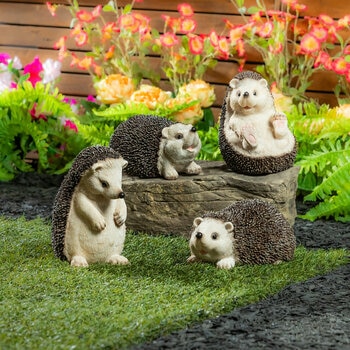 Evergreen Hedgehog Family Statues