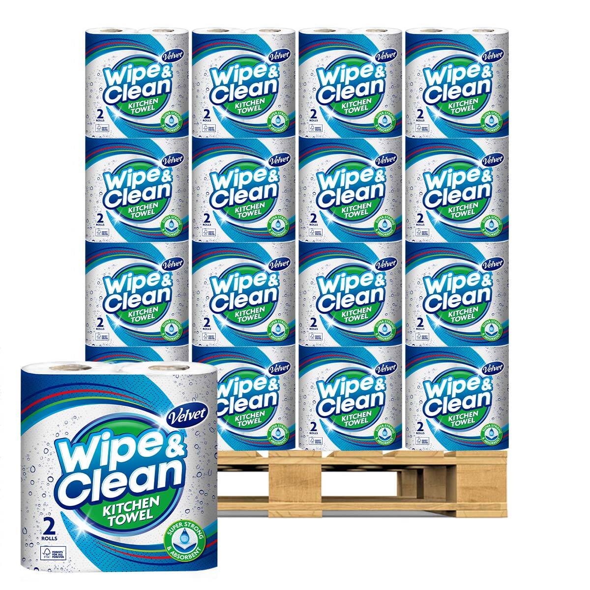 pallet of velvet wipe and clean