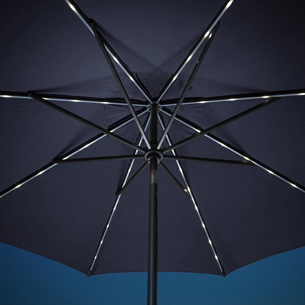 SunVilla 10ft Aluminium AutoTilt 56 LED Umbrella in Indigo Costco UK
