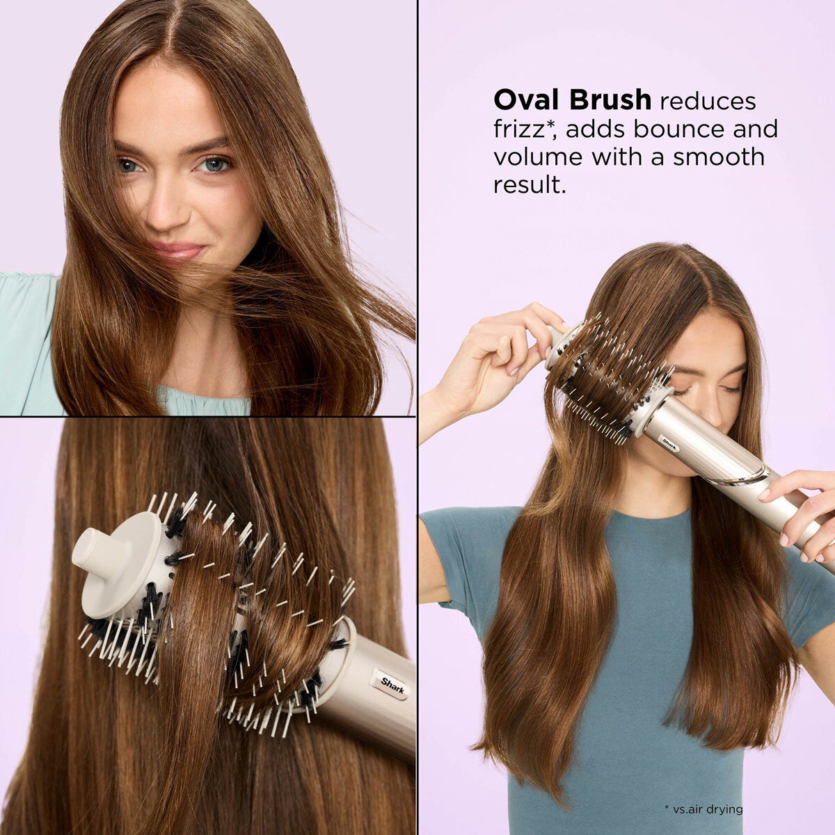 Lifestyle image showing oval brush being used Lifestyle image showing oval brush being used