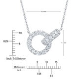 0.50ctw Round Brilliant Cut Diamond Interlocking Circle Necklace, 14ct White Gold