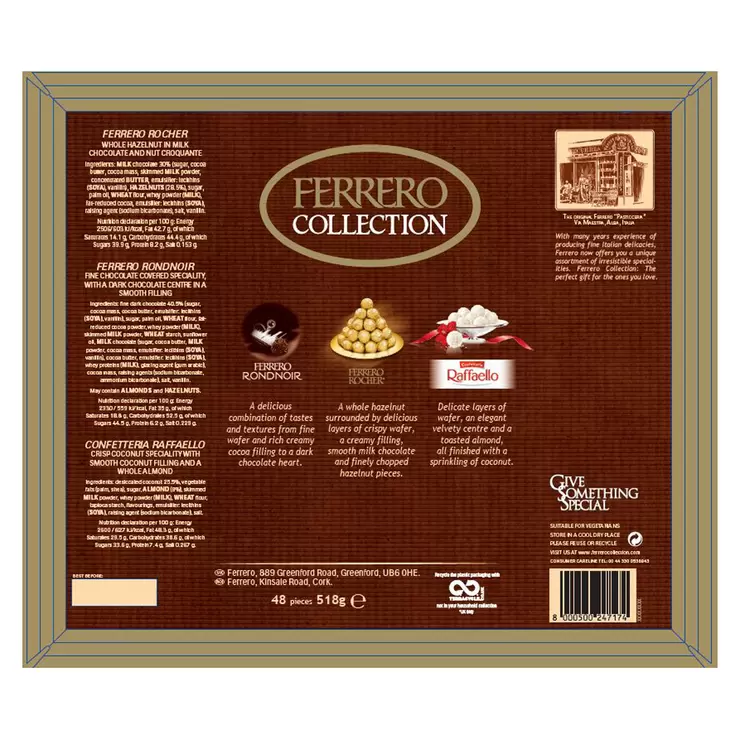 Ferrero Rocher 48 Piece Collection Chocolate Gift Box, 518g