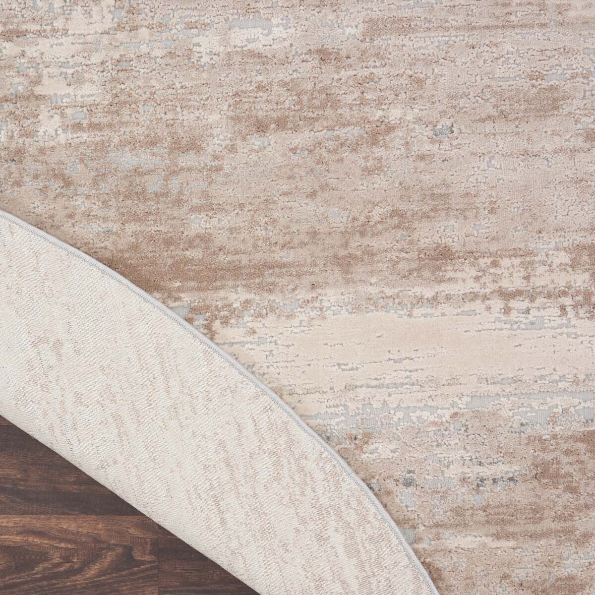 Rustic Textures Blended Beige Circle Rug
