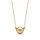 10.5-11mm Golden Southsea Pearl Necklace, 14ct Yellow Gold 10.5-11mm Golden Southsea Pearl Necklace, 14ct Yellow Gold