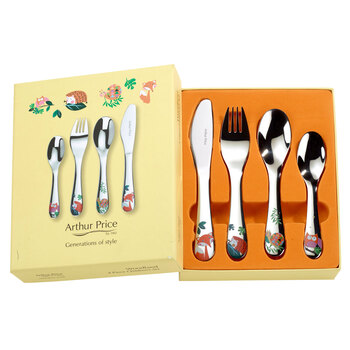 Arthur Price Woodland Children's Stainless Steel 4 Piece Cutlery Set