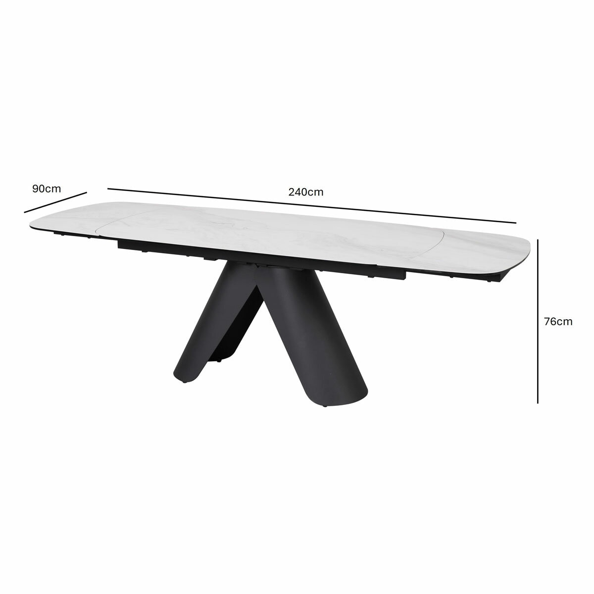 Indus Valley Capri Ceramic Extending Dining Table + 6 Taupe Chairs, Seats 6-8