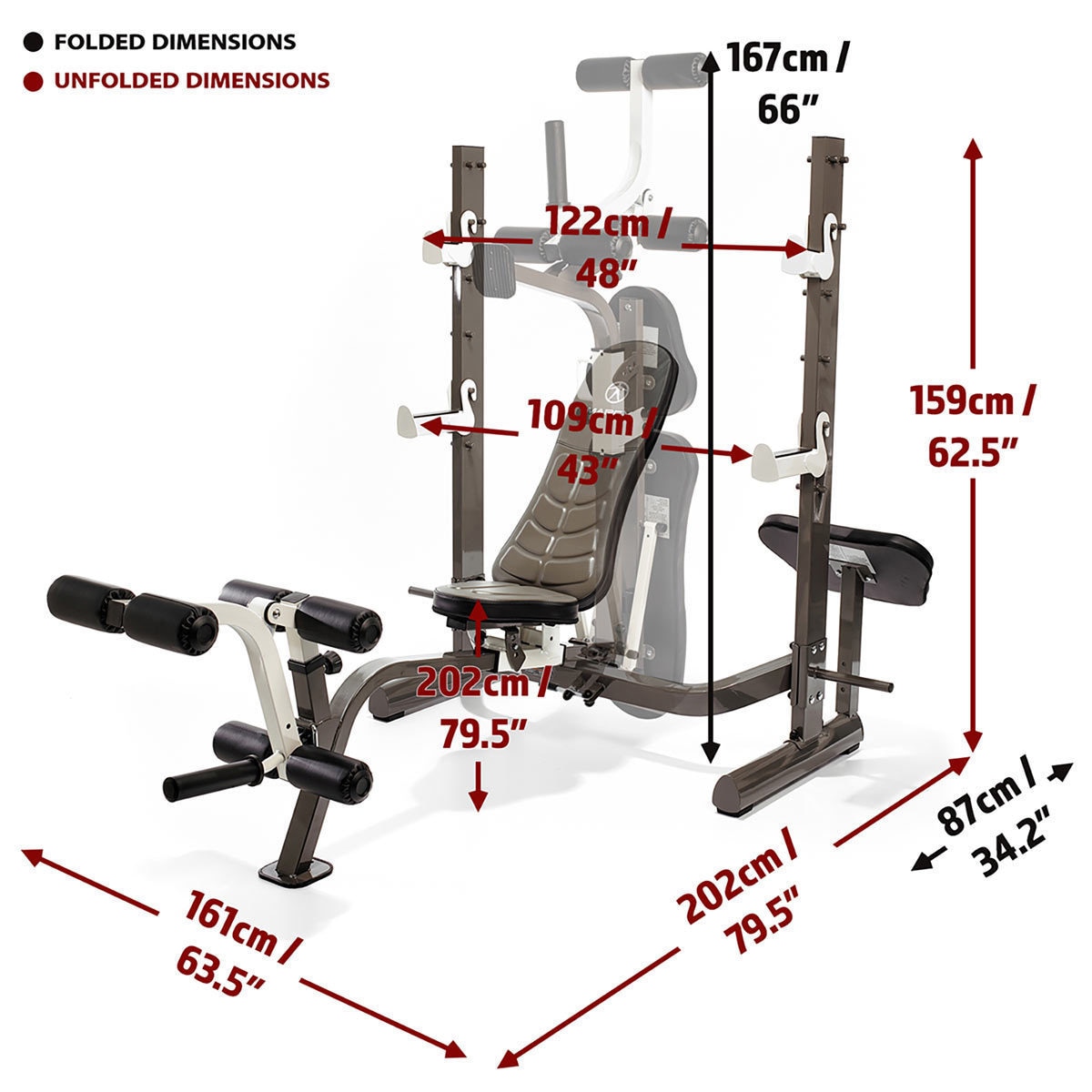 Marcy MWB 70205 Folding Olympic Weight Bench with 140kg