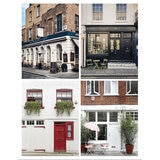 Four images of shops and house in London