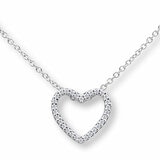 0.09ctw Round Brilliant Cut Diamond Heart Pendant, 18ct White Gold 0.09ctw Round Brilliant Cut Diamond Heart Pendant, 18ct White Gold