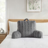 Parma Embossed Grey Faux Fur Bedrest Pillow
