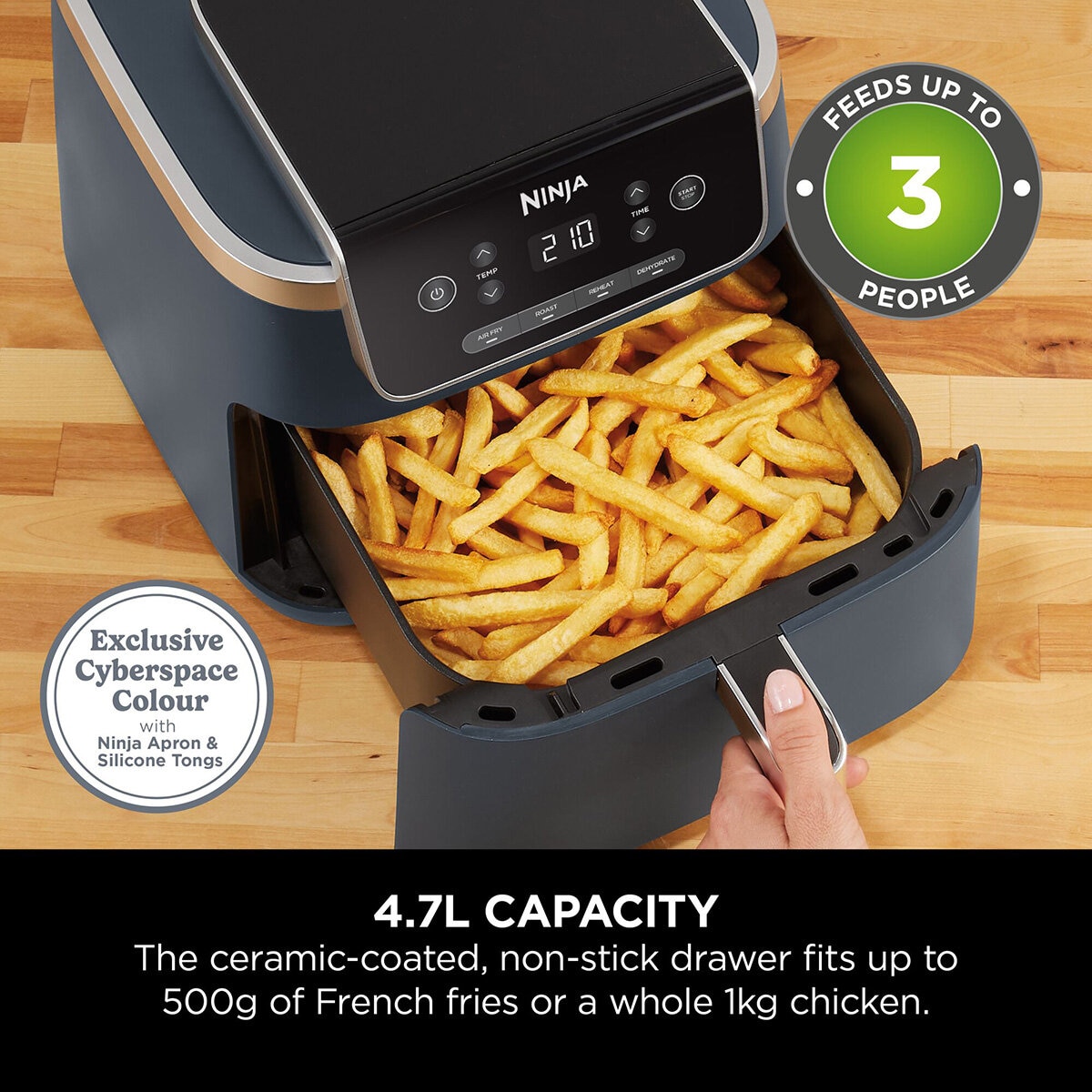 Lifestyle image of cook with little to no oil