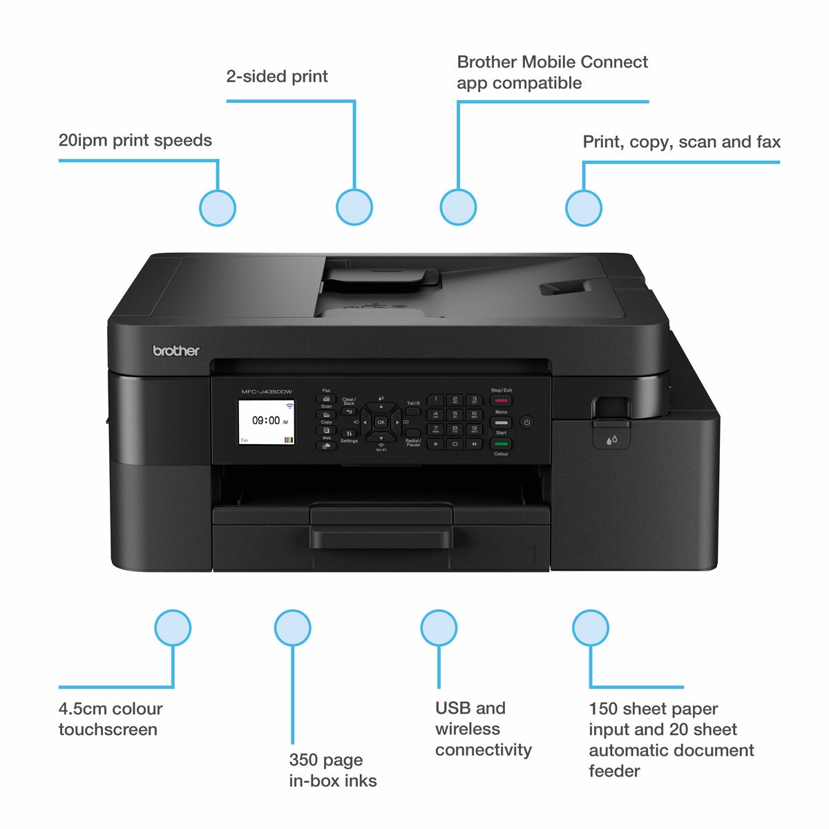 Brother Wireless Inkjet Printer, MFC-J4350DW Brother Wireless Inkjet Printer, MFC-J4350DW