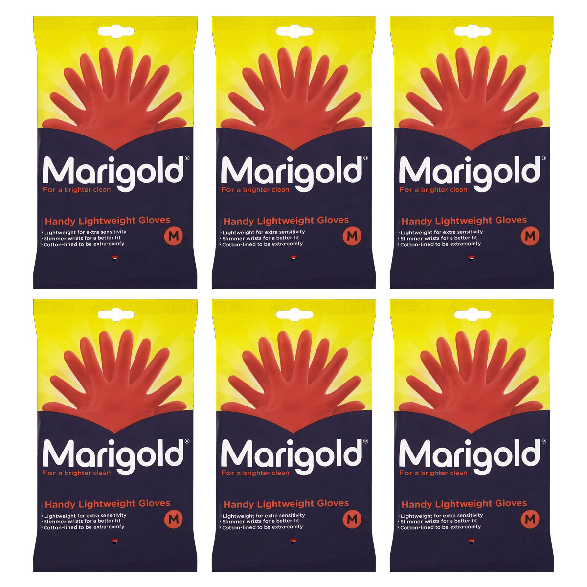 Marigold Handy Lightweight Gloves, 6 Pack