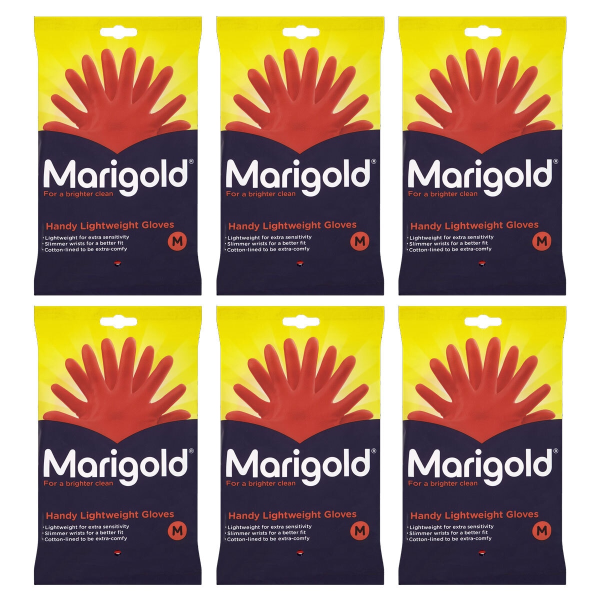 Marigold Handy Lightweight Gloves, 6 Pack