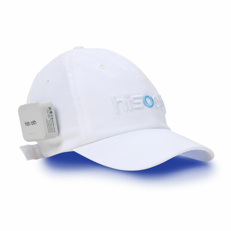 Image of white cap with blue light therapy