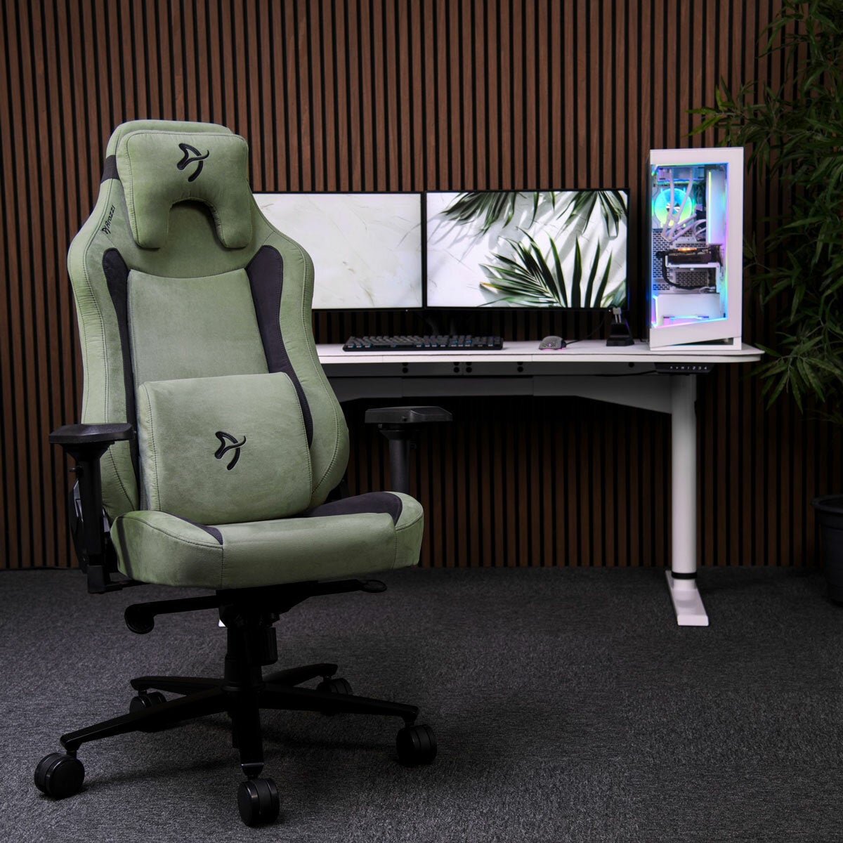 Arozzi Vernazza SuperSoft™ Fabric Gaming Chair, Green Arozzi Vernazza SuperSoft™ Fabric Gaming Chair, Green