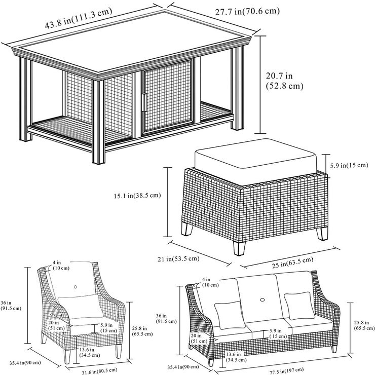 Agio Eldorado 6 Piece Woven Deep Seating Patio Set Costco UK