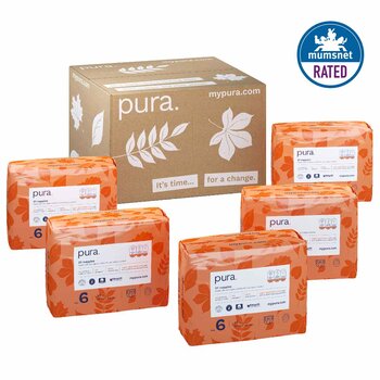 Pura High Performance Eco Nappies Size 6, 5 x 21 Pack (105 Nappies)
