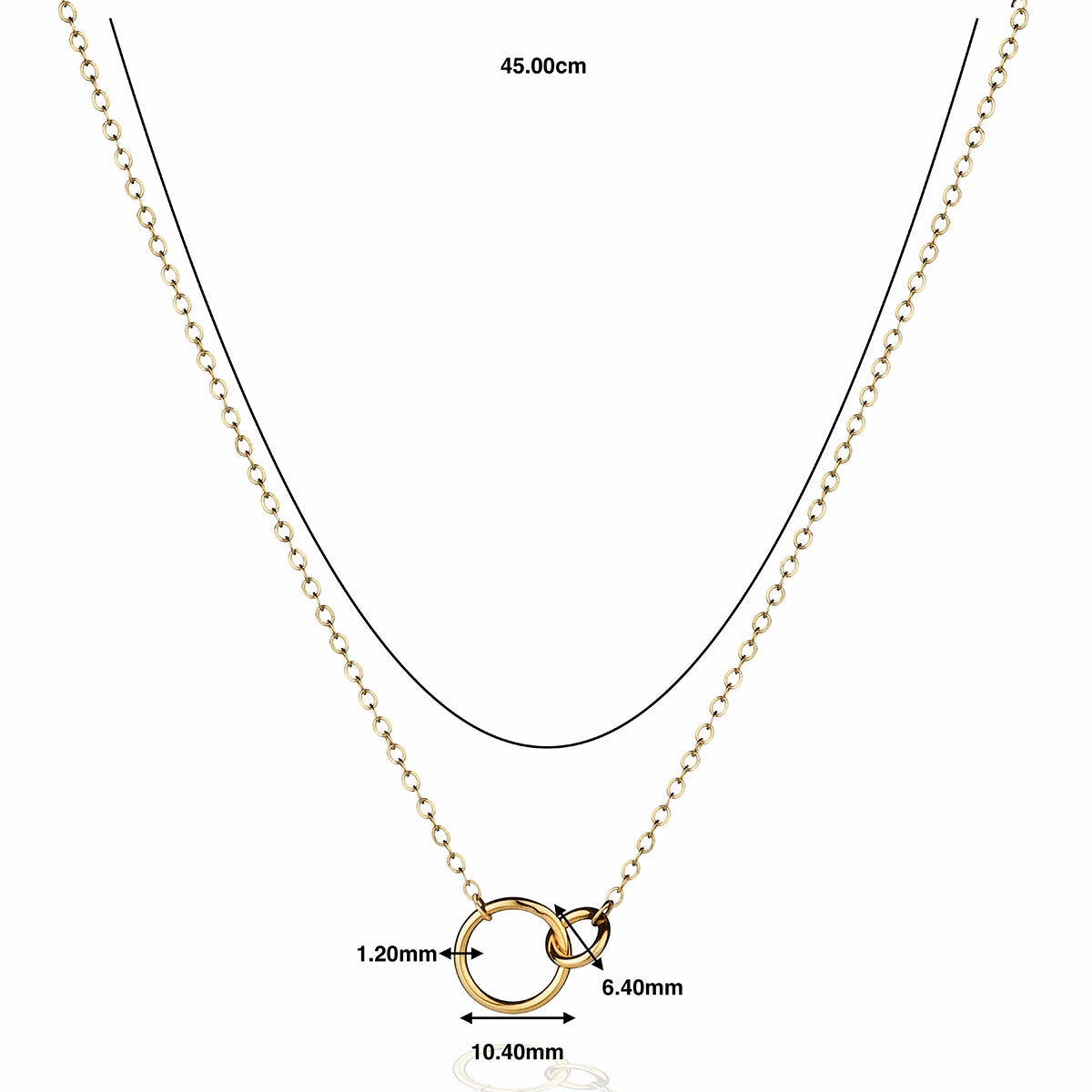 14ct Yellow Gold Love Rings Necklace 14ct Yellow Gold Love Rings Necklace