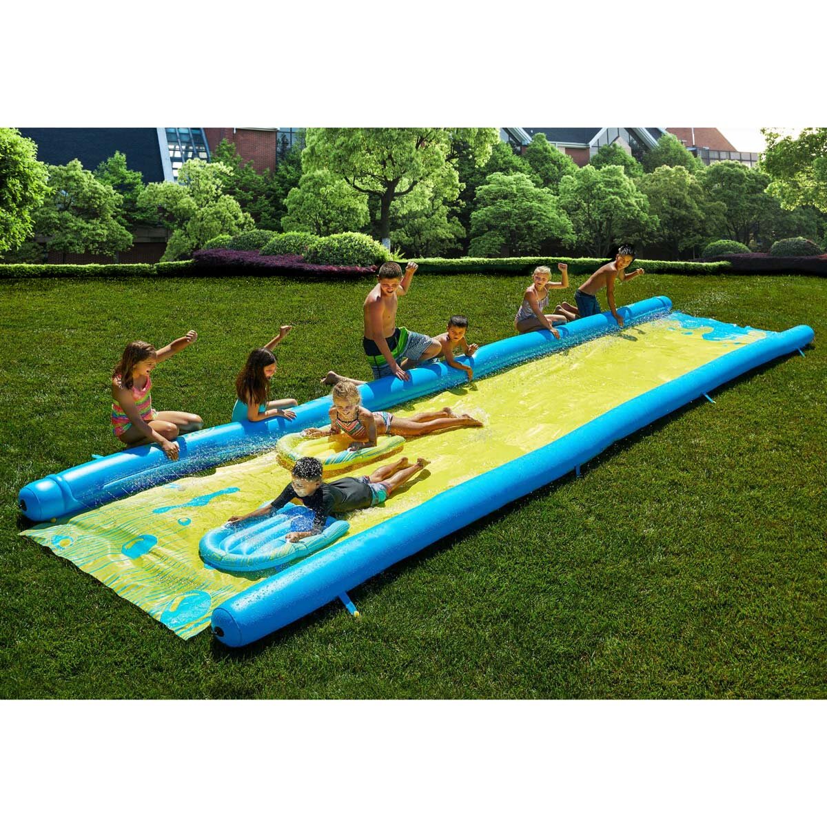 Inflatable pool with slide costco top