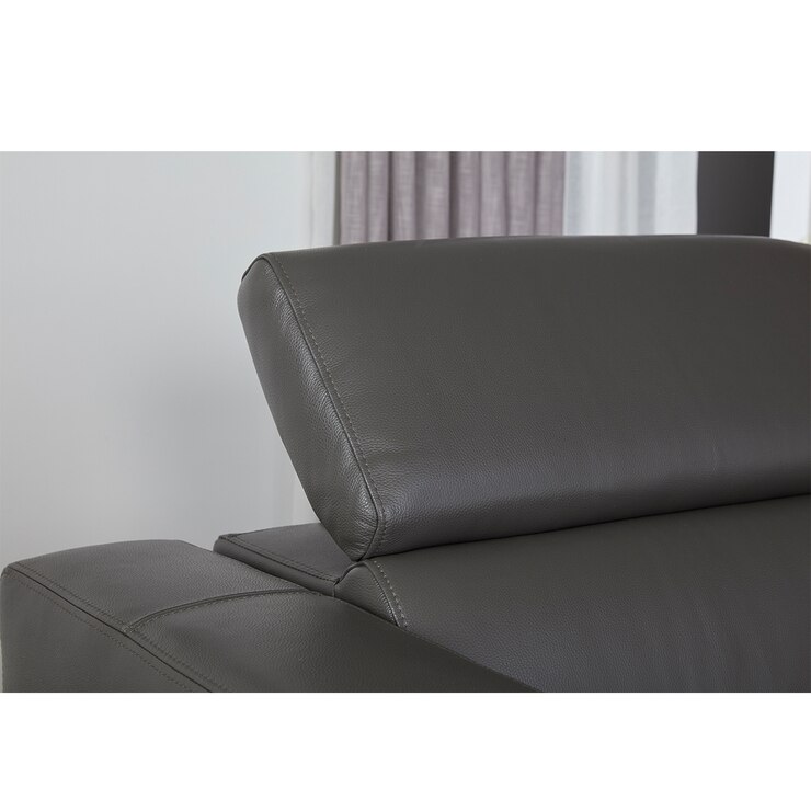 Kuka Redland Dark Grey Leather Power Reclining Sectional Sofa Costco UK