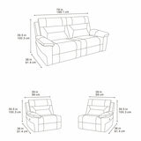 Lucca Grey Fabric Power Reclining Large 2 Seater Sofa Lucca Grey Fabric Power Reclining Large 2 Seater Sofa