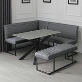 Indus Valley Arden Ceramic Dining Table With Grey Corner Bench & Low Bench