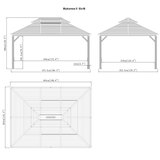 Sojag Mykonos 12ft x 16ft (3.65 x 4.87m) Sun Shelter with Galvanised Steel Double Roof + Insect Netting