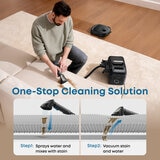 Lifestyle image of Eufy E28 with one stop cleaning solution