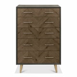 Bentley Designs Sienna Fumed Oak & Peppercorn 5 Drawer Chest of Drawers