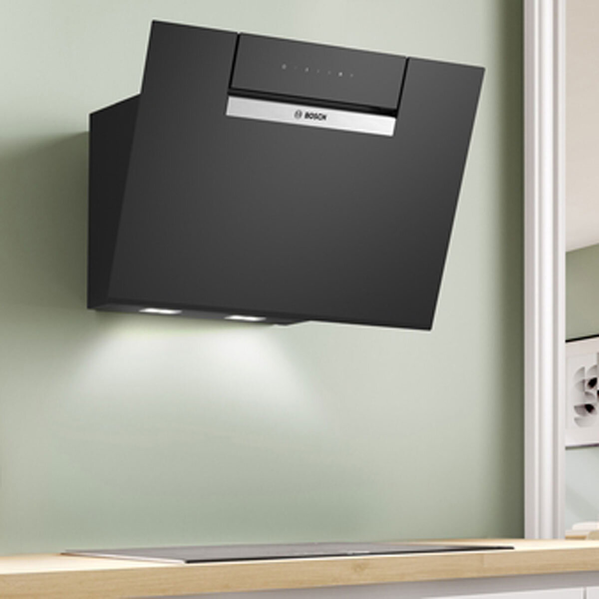 Bosch Series 4, DWK67FN60B, 60cm, Wall Mounted Cooker Hood, A Rated in Black
