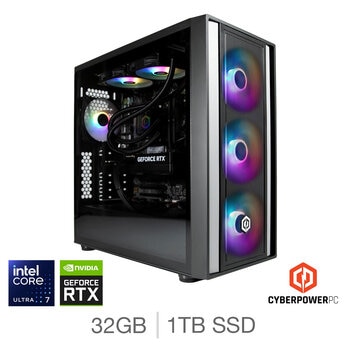 Cyberpower, Intel Core Ultra 7, 32GB RAM, 1TB SSD, NVIDIA GeForce RTX 5070 Ti, Gaming Desktop PC