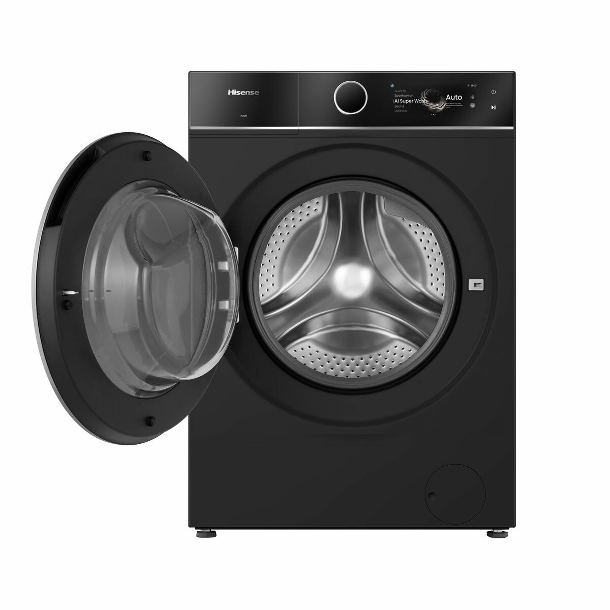 Hisense KitchenFit 7i Series WF7I1248BBR, 12kg Washing Machine, A Rated in Black