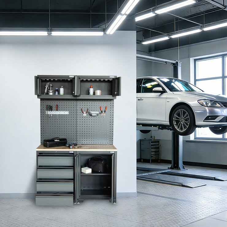 Hilka Professional 24-Gauge Steel 5-Piece Garage Workstation Set