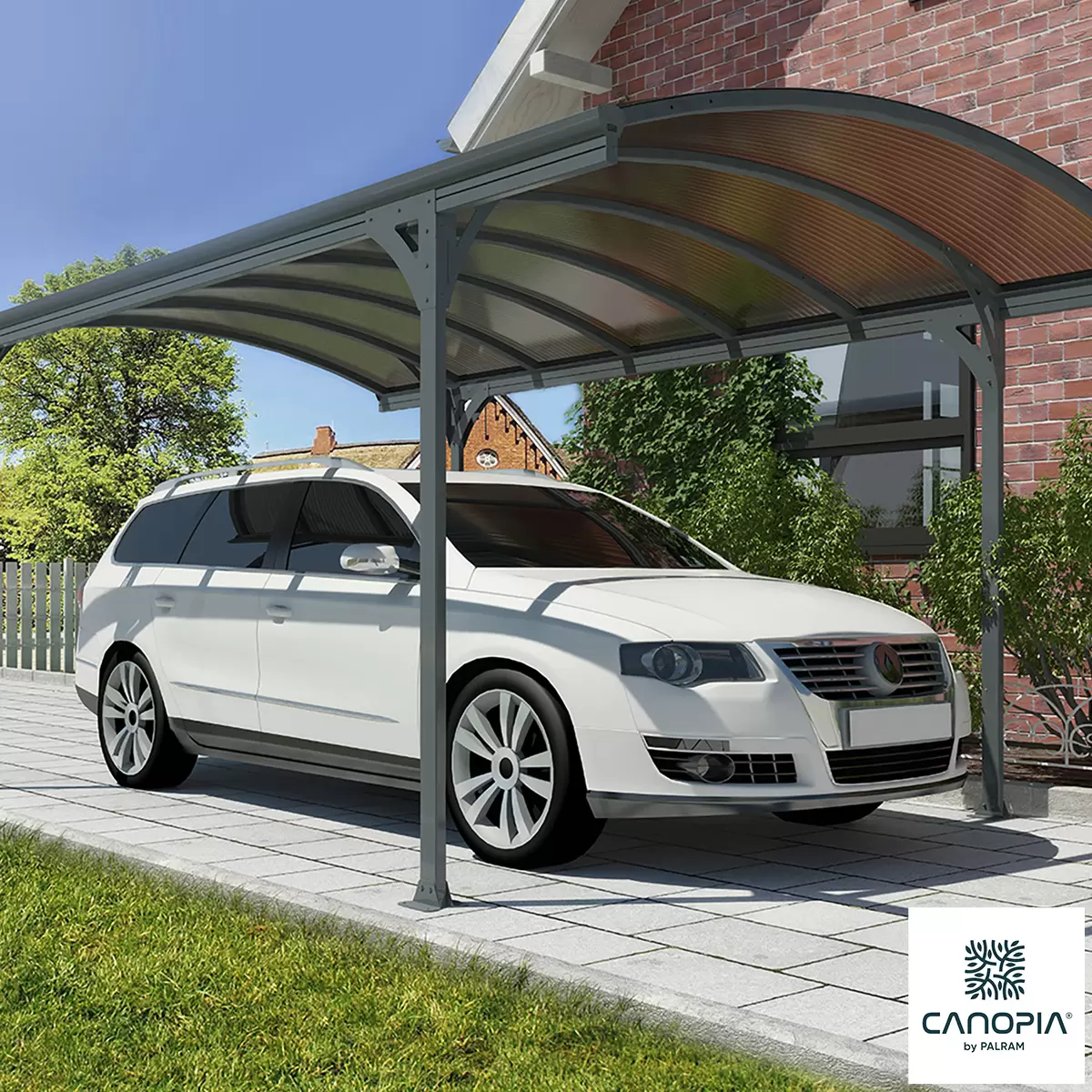 Palram Canopia Vitoria 5000 Aluminium and Polycarbonate Carport, Grey