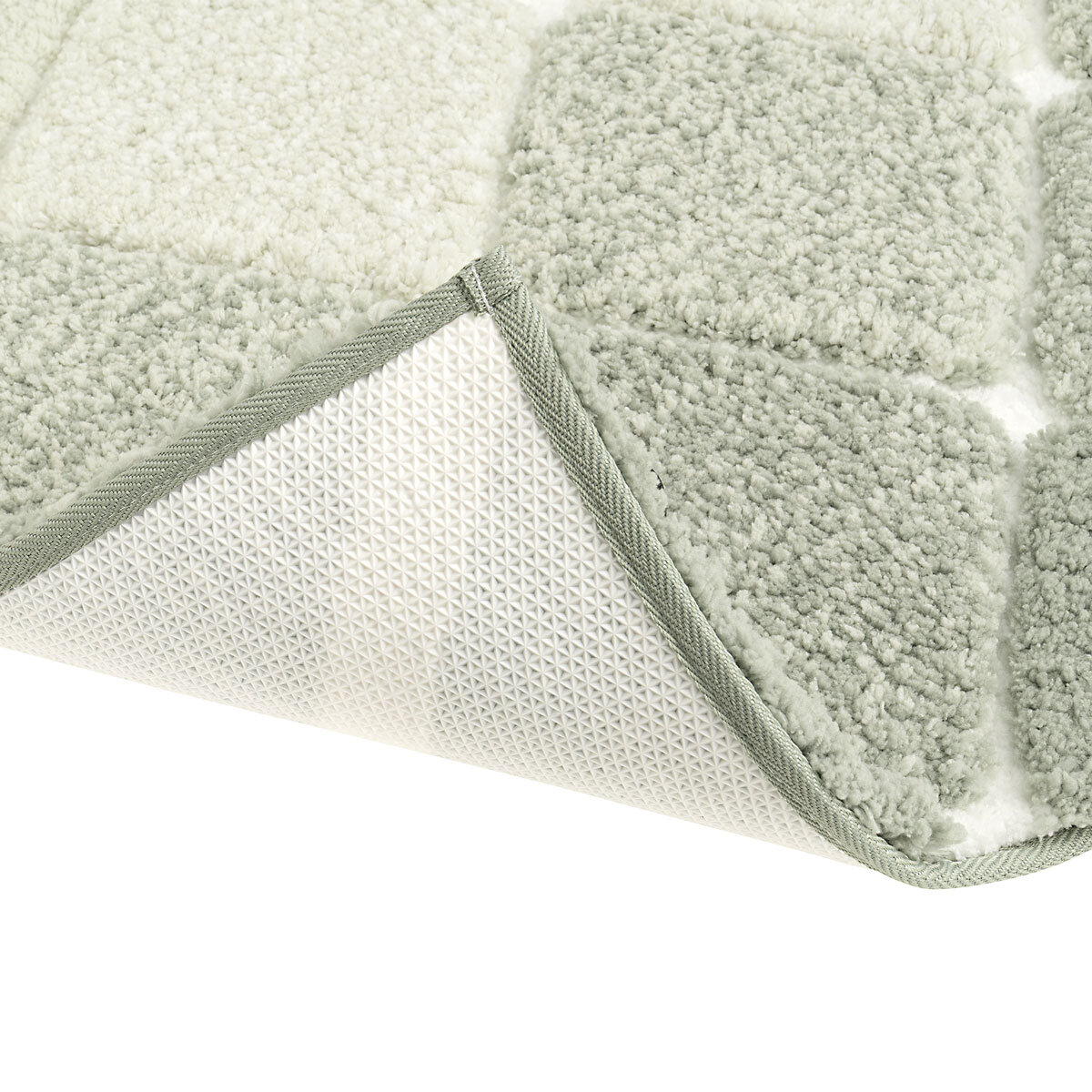 Mon Chateau Diamond Plush Bath Mat in Green, 60 x 91 cm