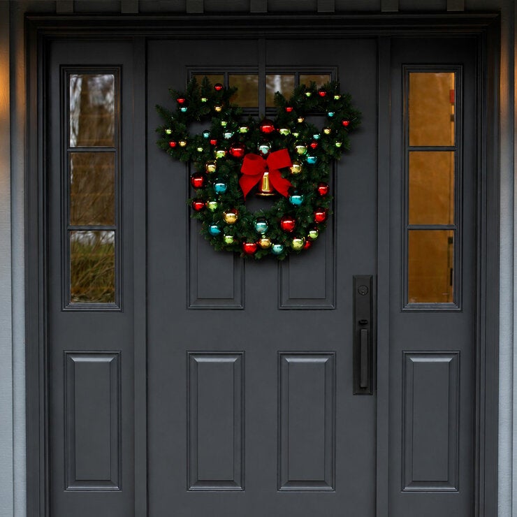 30 Inch Pre-Lit Mickey Figural Christmas Wreath 30 Inch Pre-Lit Mickey Figural Christmas Wreath