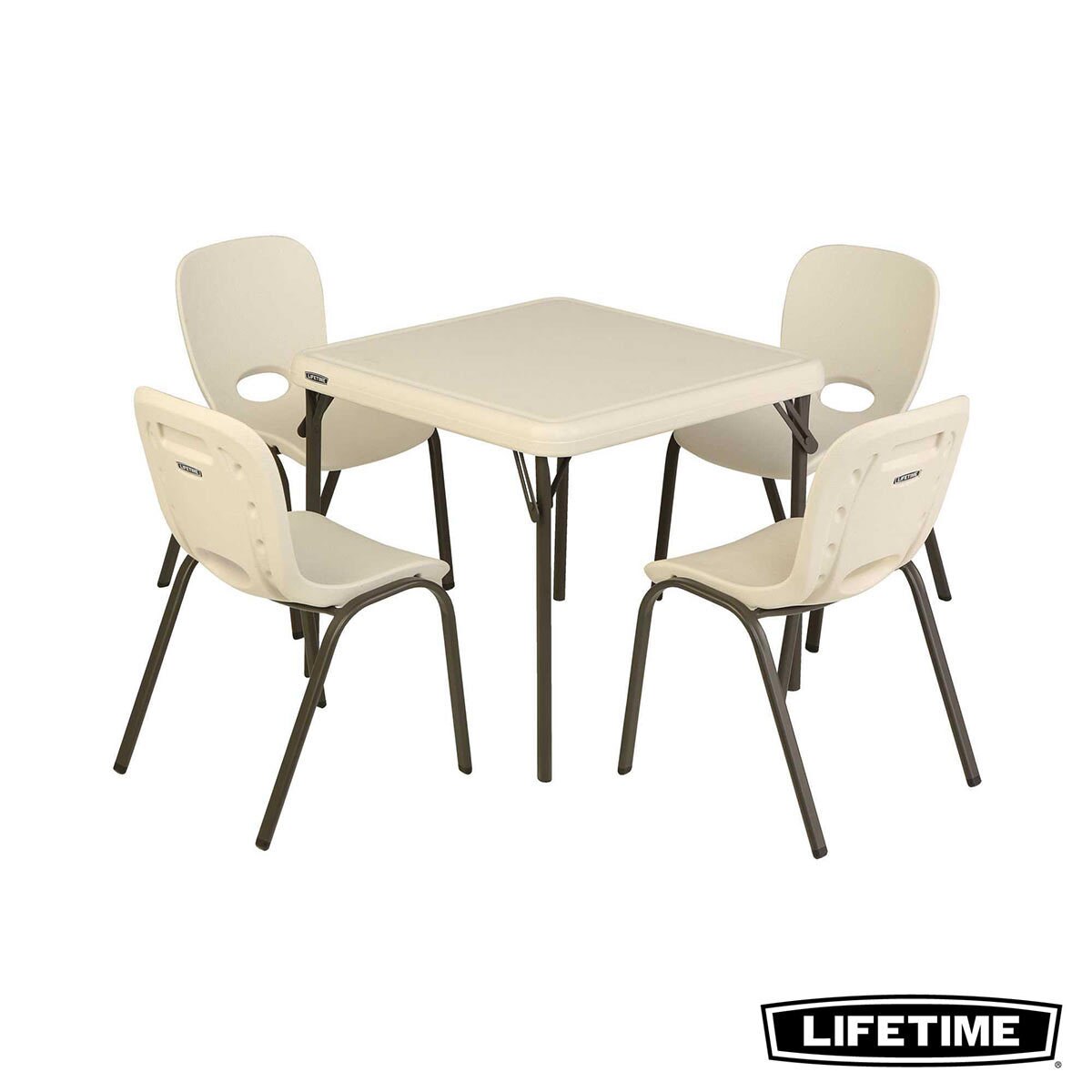 lifetime kids table with 4 blue chairs