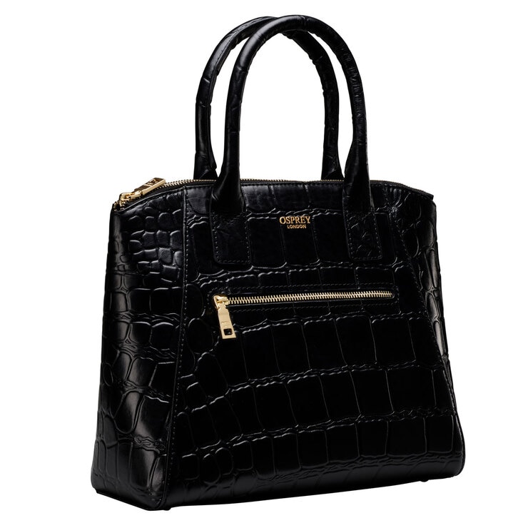 Osprey Croc Leather Women's Handbag, Black Costco UK