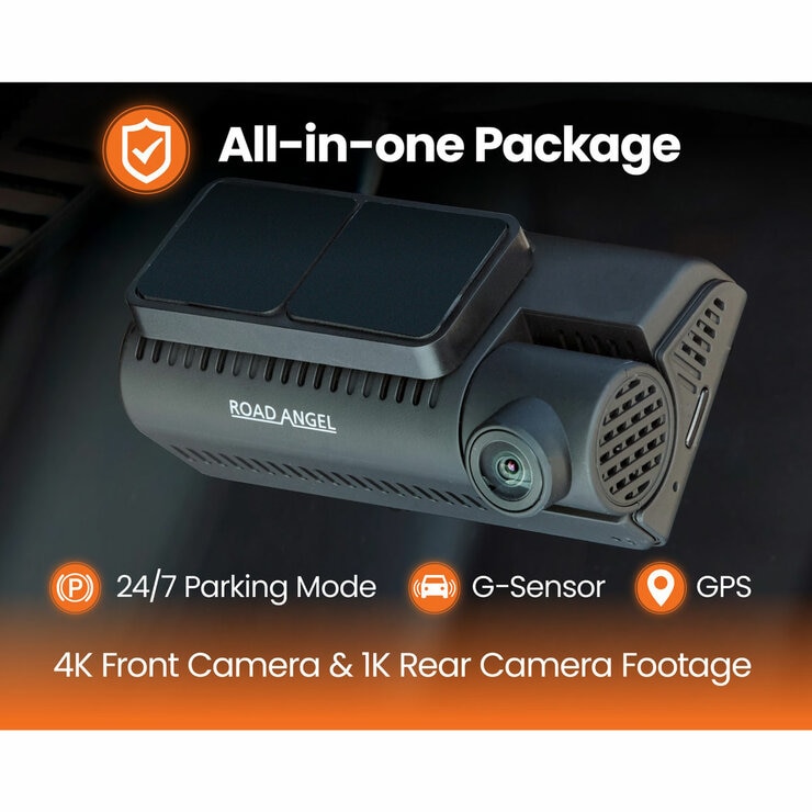 Road Angel Halo Ultima 4k Dual 64 GB Dash Cam