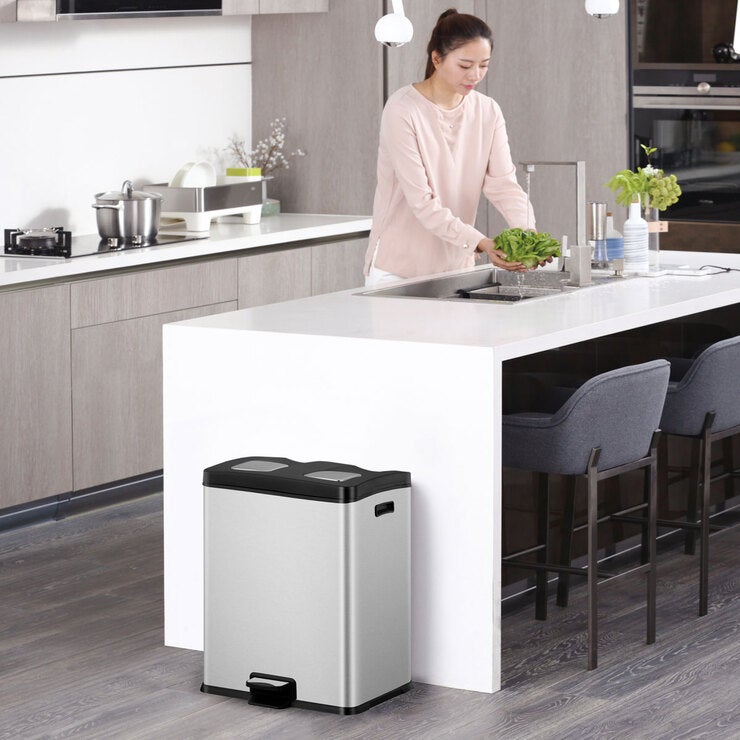 EKO Rejoice 30+30L Extra Large Stainless Steel Pedal Bin EKO Rejoice 30+30L Extra Large Stainless Steel Pedal Bin